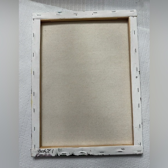 Original Art Painting Mixed Media Acrylic Collage on Canvas 12x16 Pink Floral - Picture 10 of 12